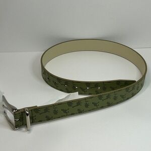Wonder Nation Boys Dinosaur Print Belt Olive Green Silver Buckle Size Medium